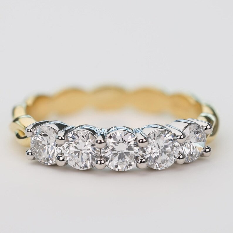 Stone Diamond Anniversary Ring