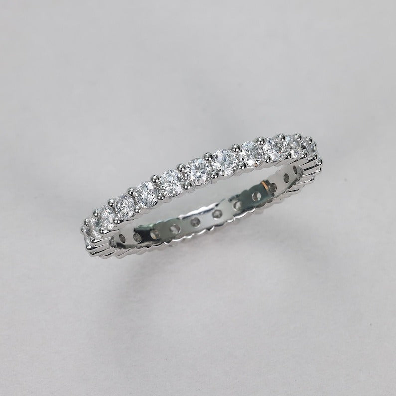 Shared Prong Low Profile Diamond Eternity Ring