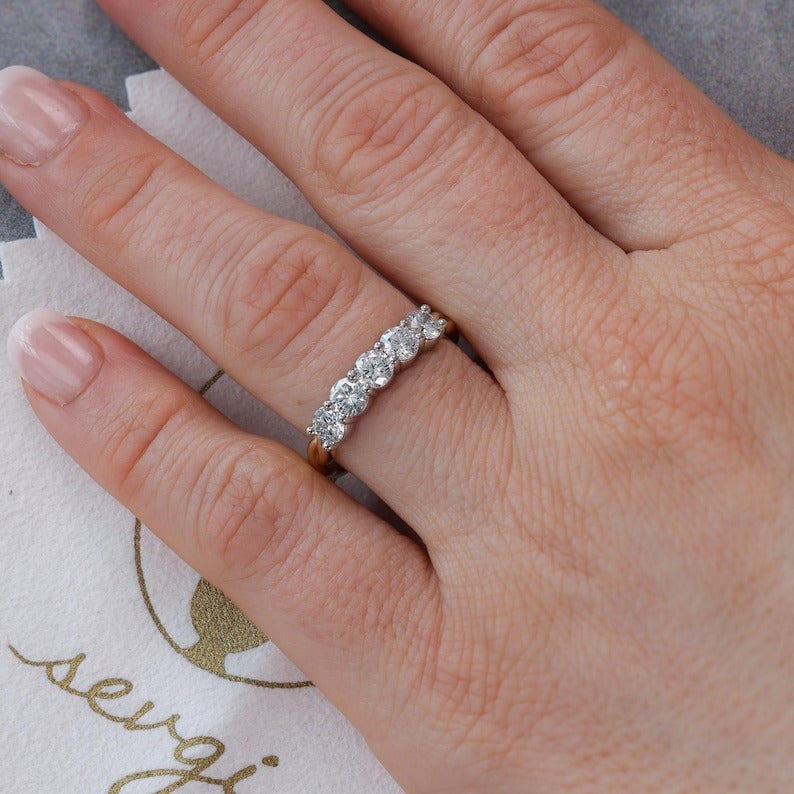 Stone Diamond Anniversary Ring