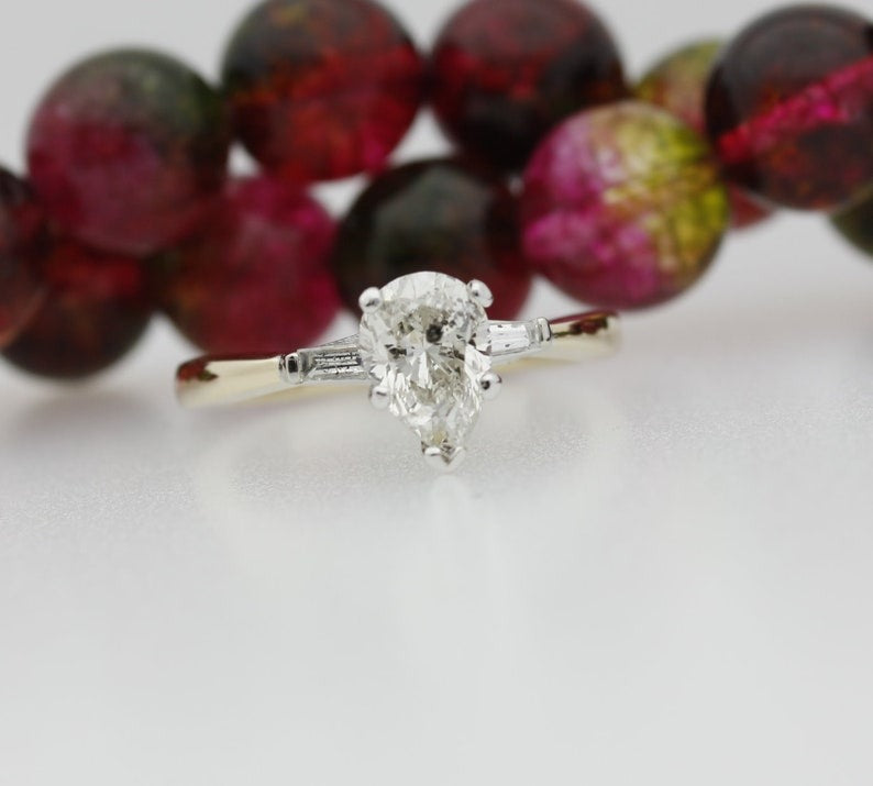 Classic 1.15 Carat Pear Shape Natural Diamond Engagement Ring