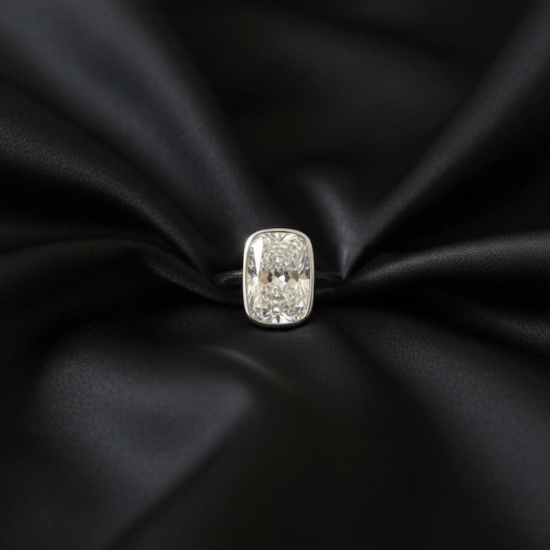 Elongated Cushion Lab Diamond Ring