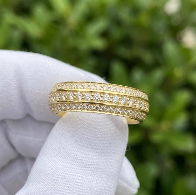 3CTW Round Lab Grown Diamond 3.5mm Width Eternity Band Ring | Round Cut Shared Prong Wedding Band | Minimalist Stackable Anniversary Ring