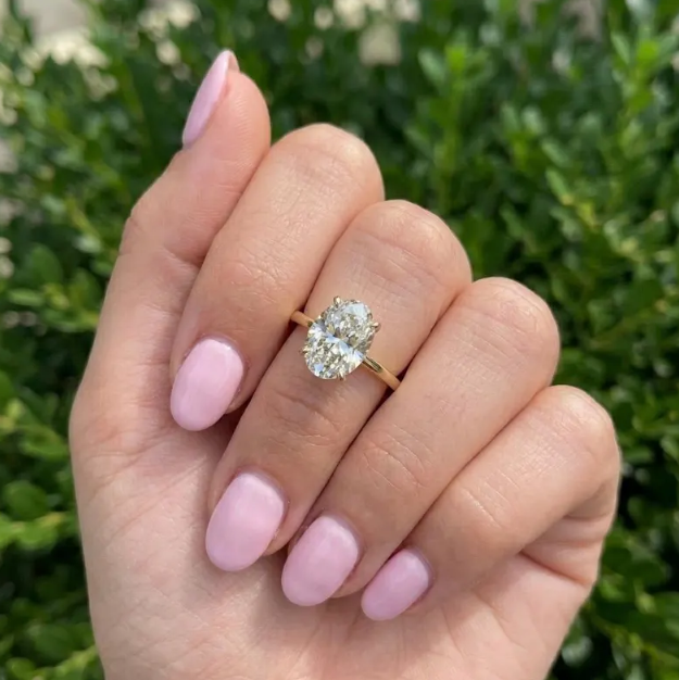 2 Carat E VVS2 IGI Certified Oval Cut Lab Grown Diamond Ring, Solitaire Engagement Ring, Gold Oval Diamond Ring, Minimalist Proposal Ring