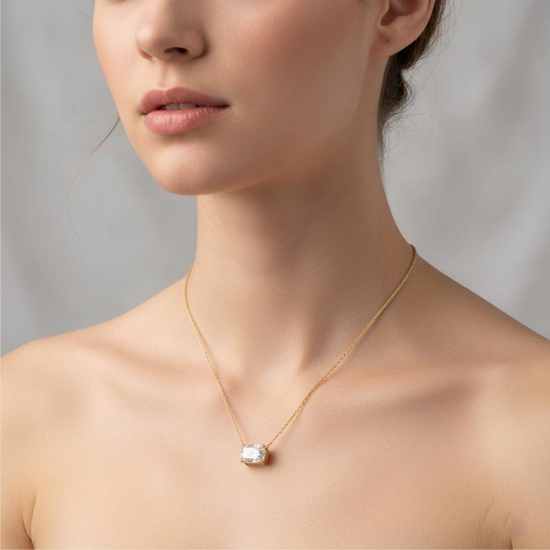 Cushion Cut Moissanite Necklace