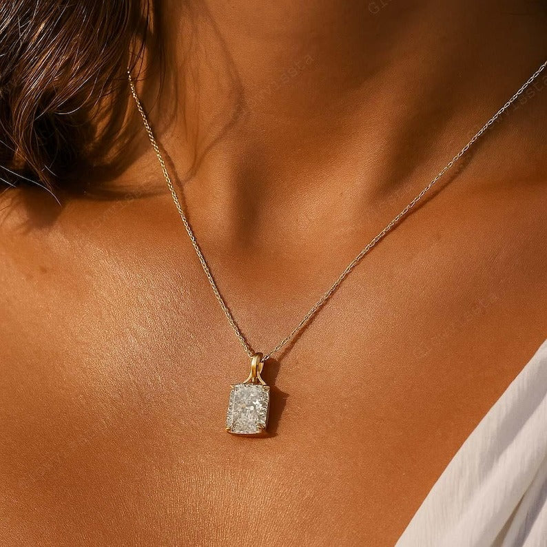 Cushion Cut Moissanite Necklace