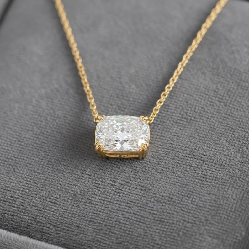 Cushion Cut Moissanite Necklace