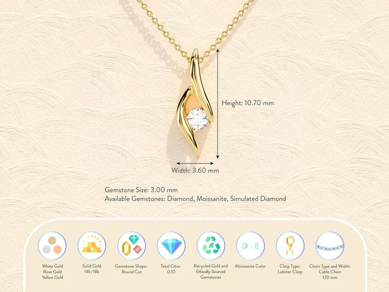 Solitaire Simulated Diamond Necklace