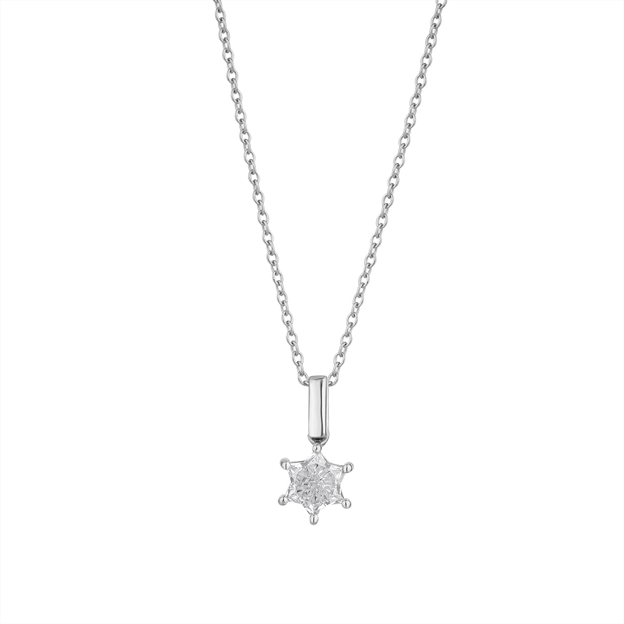 STAR Cut Lab Grown Diamond Necklace and Earrings Set: Floral Bridal Jewelry