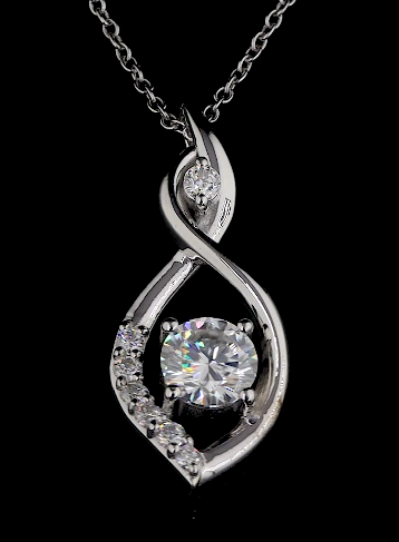 Solid Gold Round Diamond Charm Pendant set