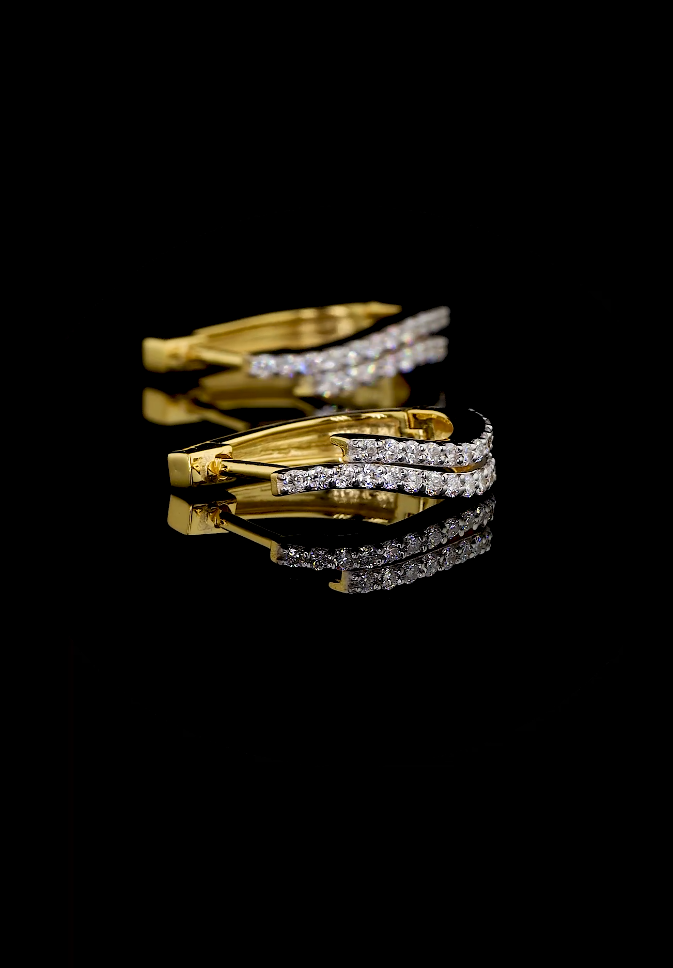 Lab-Grown Diamond Bali Hoop Earrings