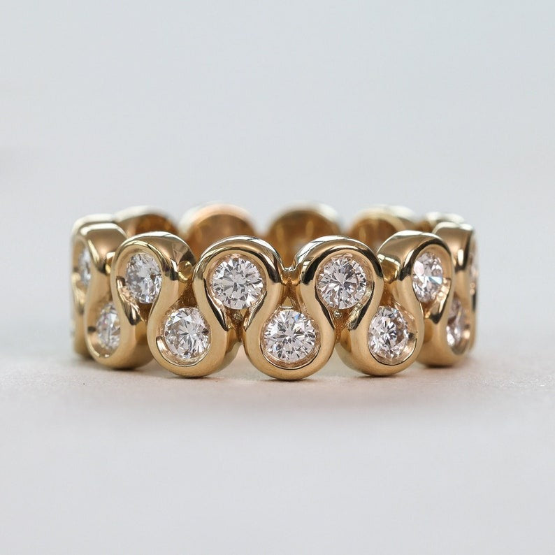 Double Row Bezel Set Eternity Ring