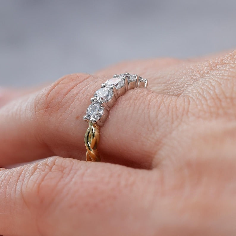 Stone Diamond Anniversary Ring