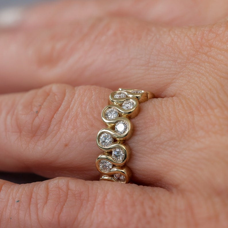 Double Row Bezel Set Eternity Ring