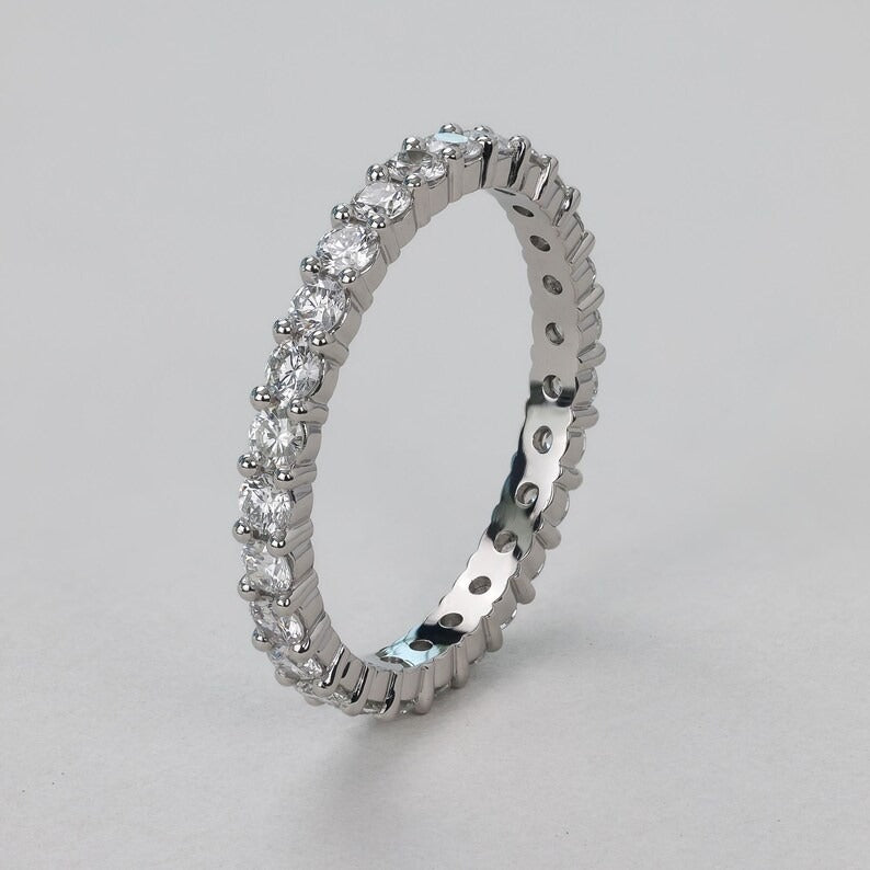 Shared Prong Low Profile Diamond Eternity Ring