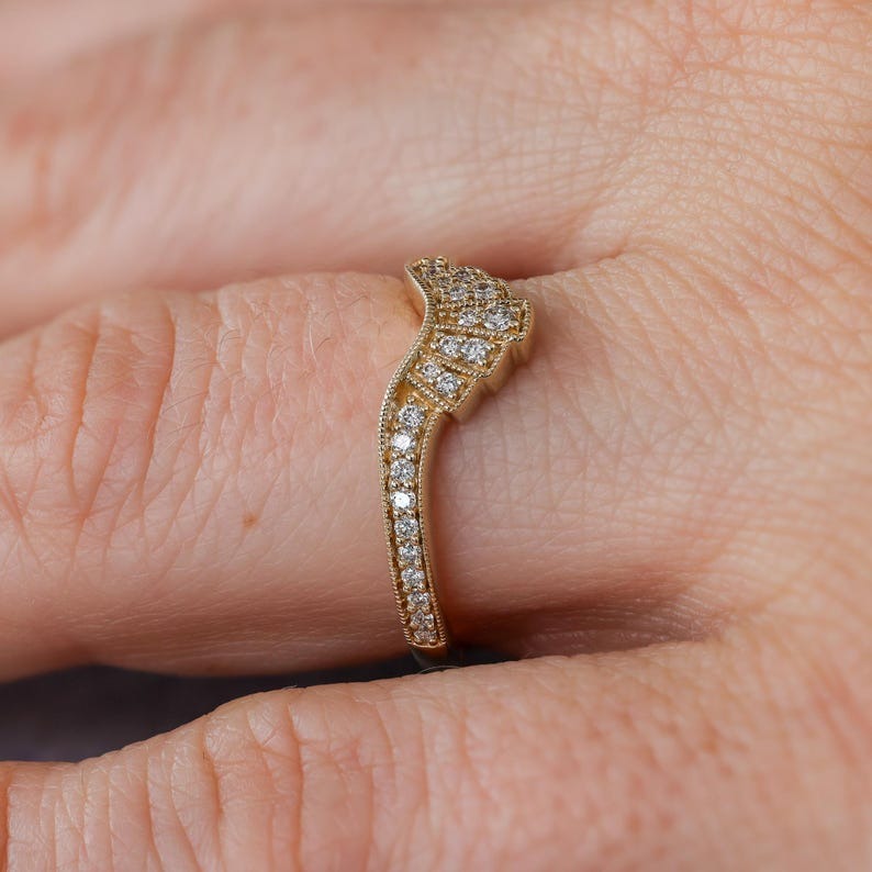 Vintage Inspired Curved Anniversary  Ring