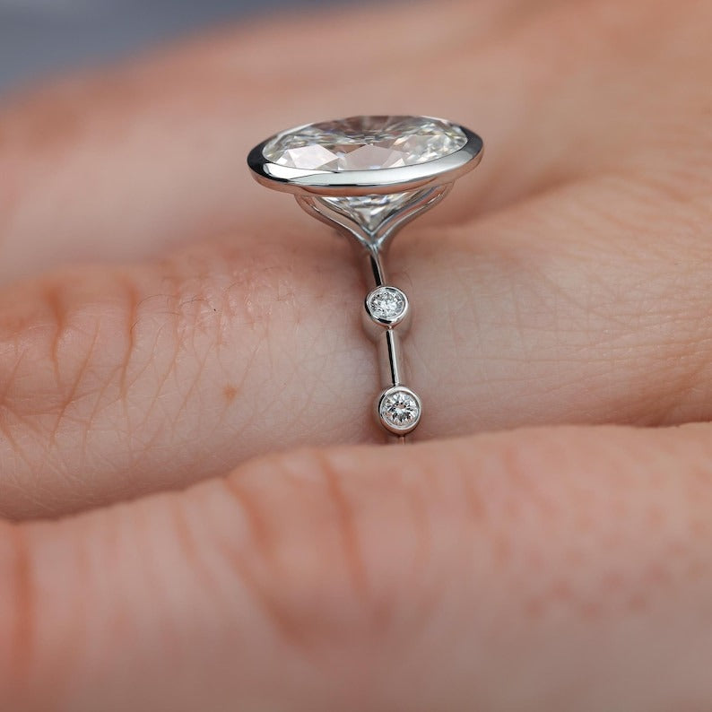 Oval Diamond Spaced Engagement Ring
