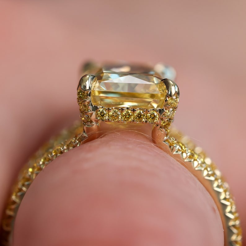 Bespoke Radiant Yellow Diamond Engagement Ring