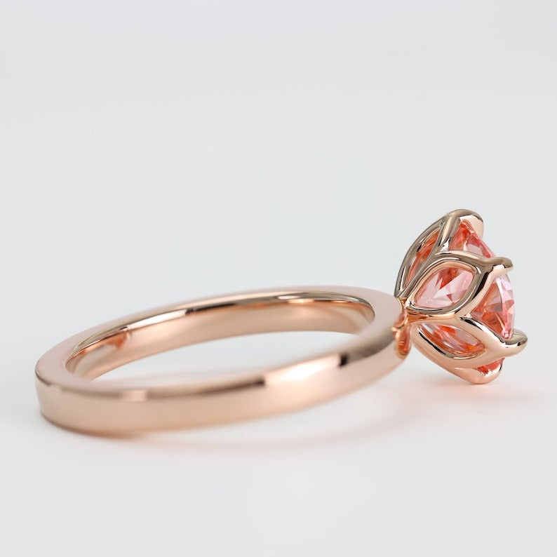 Lotus Petal Pink Diamond Engagement Ring