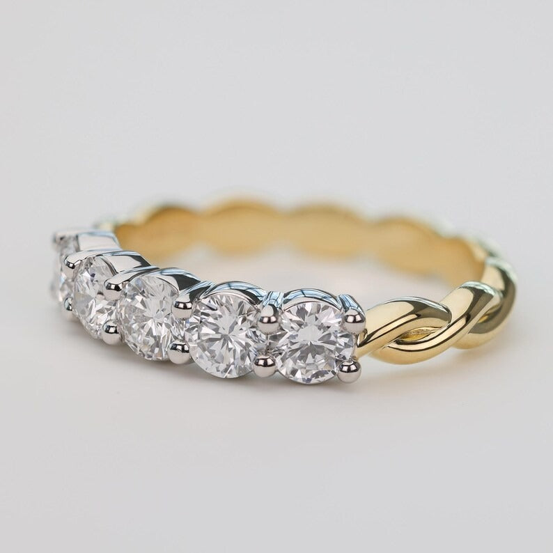 Stone Diamond Anniversary Ring