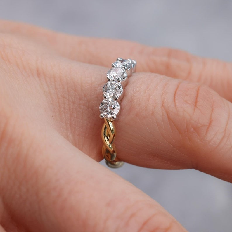 Stone Diamond Anniversary Ring