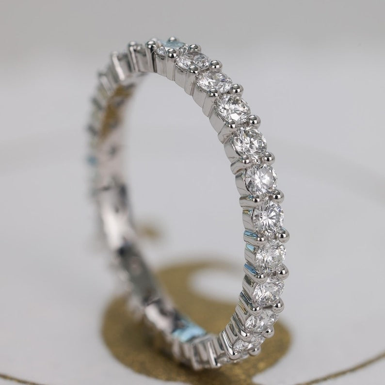 Shared Prong Low Profile Diamond Eternity Ring