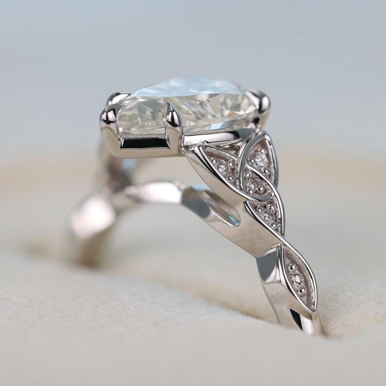 Celtic Pear Diamond Engagement Ring