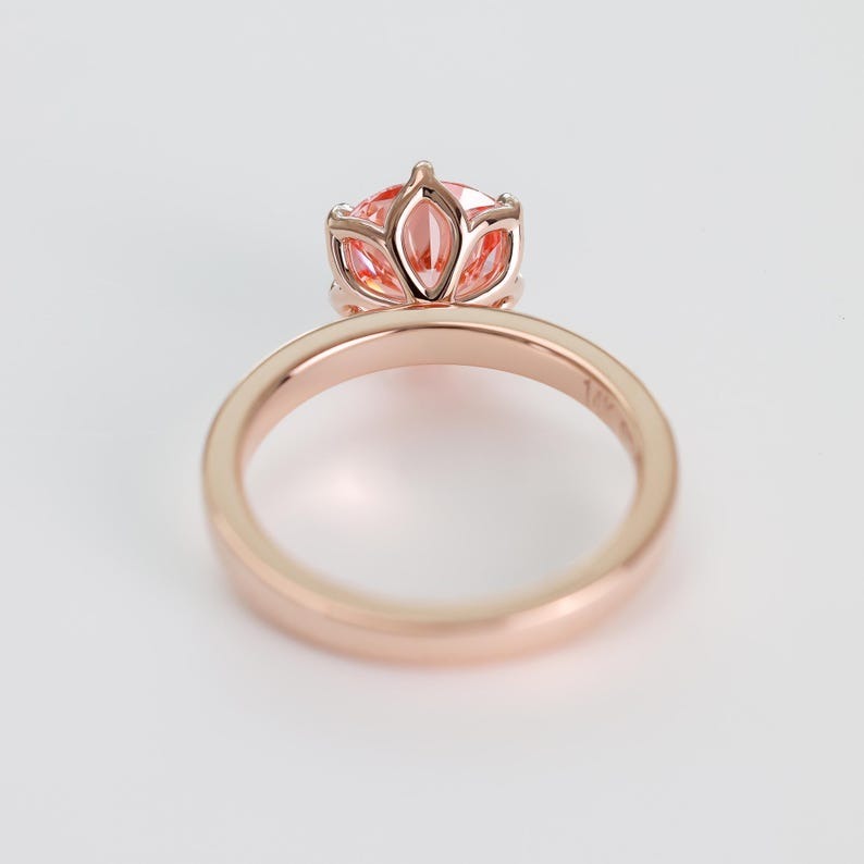 Lotus Petal Pink Diamond Engagement Ring
