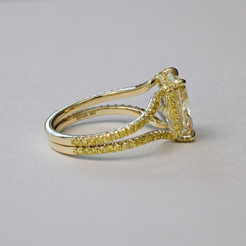Bespoke Radiant Yellow Diamond Engagement Ring