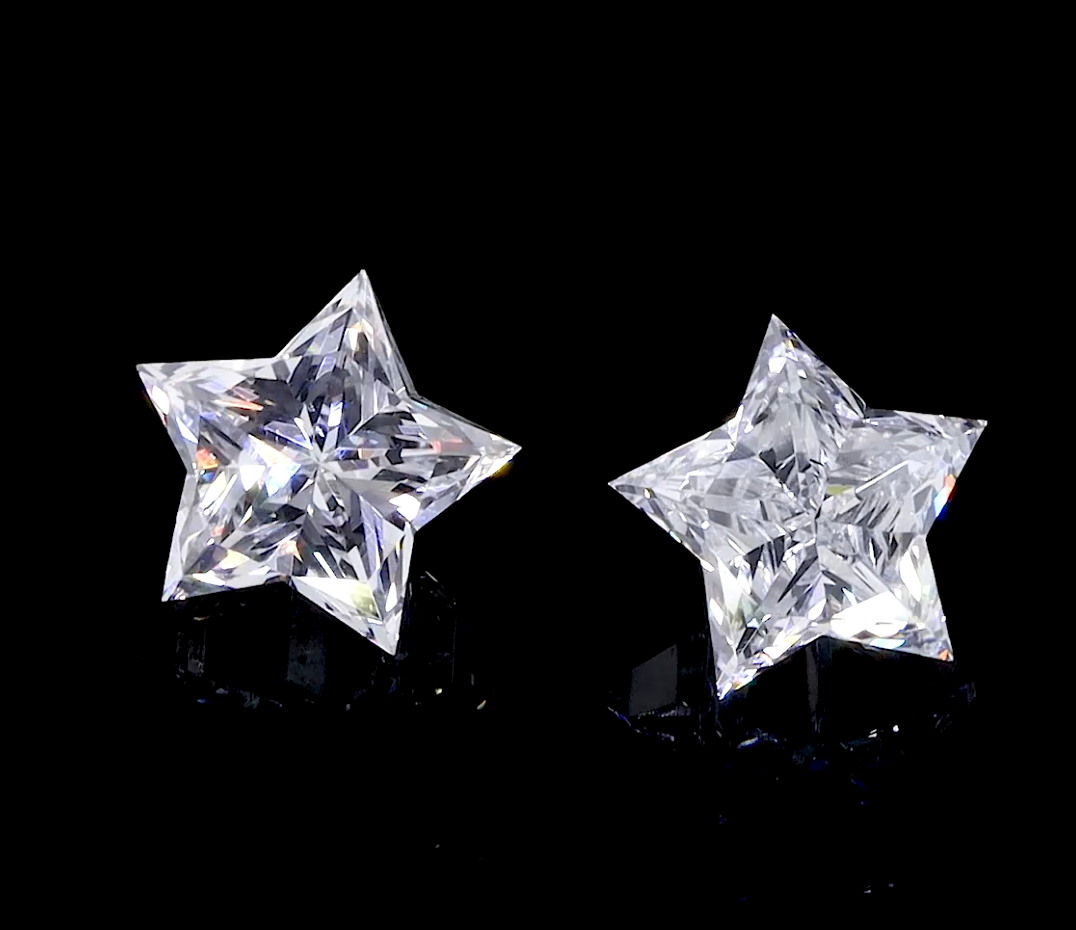 Star Shape CVD Lab Grown Loose Diamond, Wholesale Fantasy Cut Colorless Diamond, Unique Custom Jewelry Stone Gift.