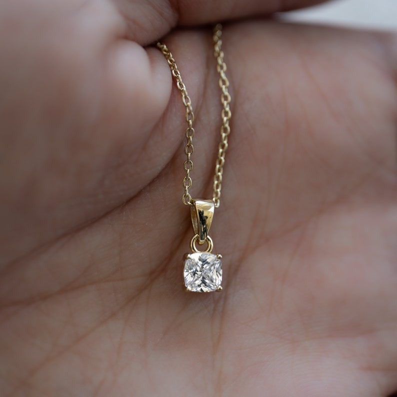 Cushion Diamond Necklace