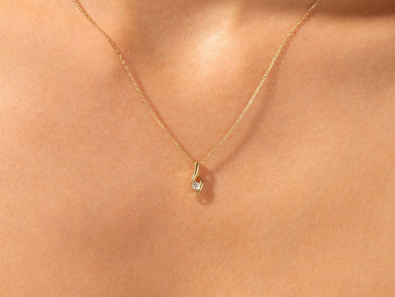 Solitaire Simulated Diamond Necklace