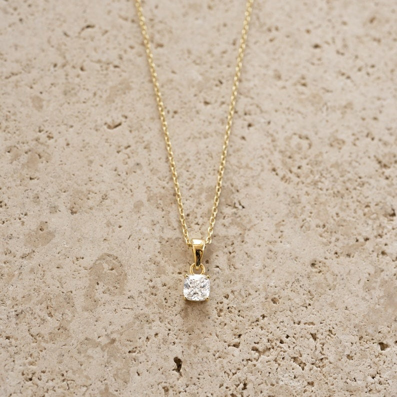 Cushion Diamond Necklace