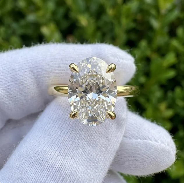 E VVS2/VS1 IGI Certified Oval Cut 2CT/3CT/4CT Lab Grown Diamond Bridal Set | 2 Ring Matching Set | Pear & Round Diamond Wedding Band
