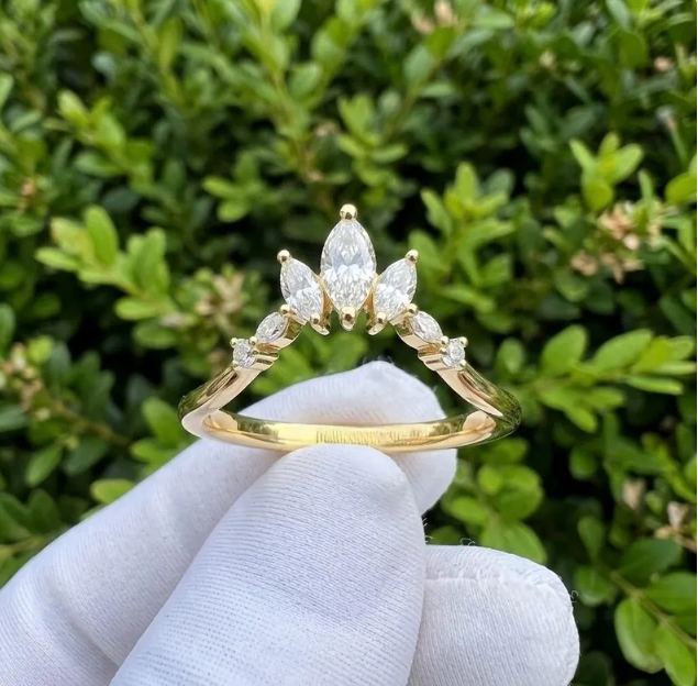 3 Ring E VVS2/VS1 Marquise Diamond Bridal Set | 2CT-3CT-4CT IGI Certified Marquise Lab Grown Diamond Ring Set | Matching Wedding Band Set