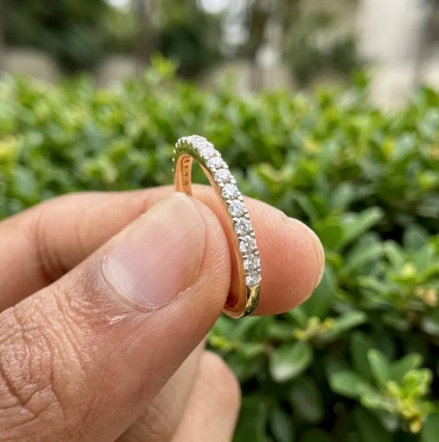 3 Ring Bridal Set with 3 CT Oval E VVS2/VS1 IGI Certified Lab Grown Diamond | Gold Twisted Engagement Ring with Matching Wedding Bands