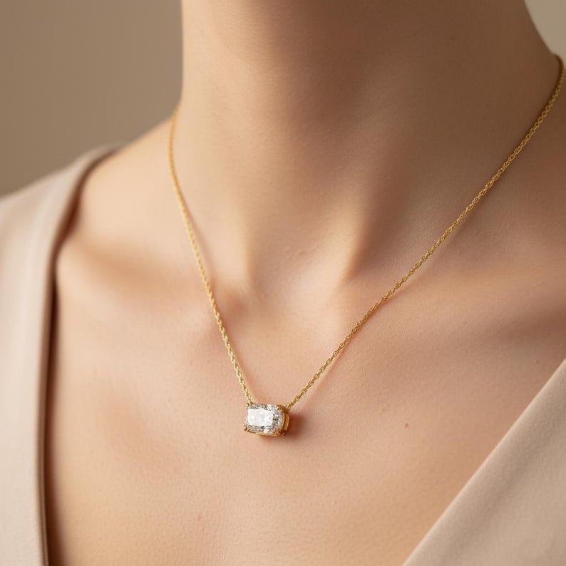 Cushion Cut Moissanite Necklace