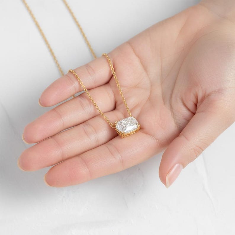 Cushion Cut Moissanite Necklace