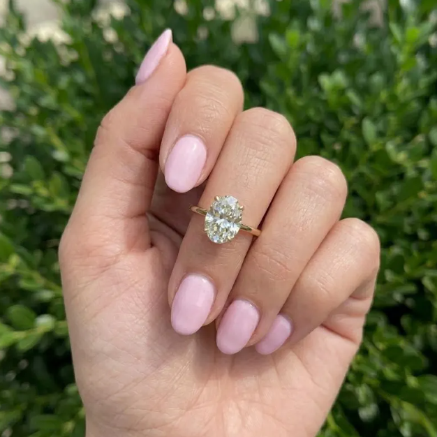 2 Carat E VVS2 IGI Certified Oval Cut Lab Grown Diamond Ring, Solitaire Engagement Ring, Gold Oval Diamond Ring, Minimalist Proposal Ring