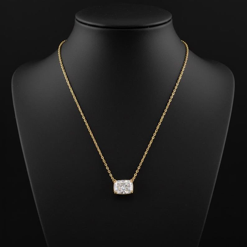 Cushion Cut Moissanite Necklace