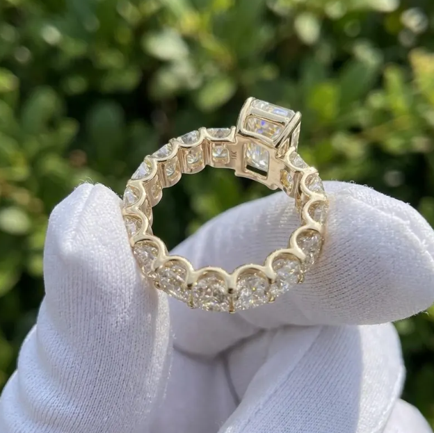 6CTW Emerald Labgrown Diamonds | 3CT Emerald Cut IGI Certified E VVS2/VS1 Lab Grown Diamond Engagement Ring | Multi Emerald Cut Band Ring