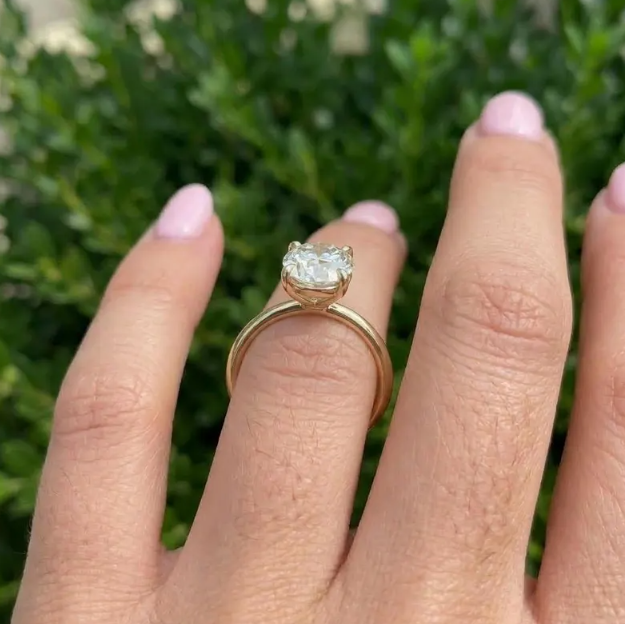 2 Carat E VVS2 IGI Certified Oval Cut Lab Grown Diamond Ring, Solitaire Engagement Ring, Gold Oval Diamond Ring, Minimalist Proposal Ring