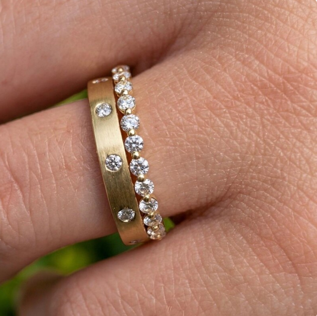3 CT Radiant Cut E VVS2/VS1 Lab Grown Diamond Ring Set IGI Certified | 3 Piece Bridal Set | Hidden Halo Engagement Ring | Bezel Set