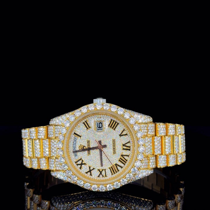 Luxury Fully Automatic VVV Moissanite Diamond Hip Hop Buss Down Watch