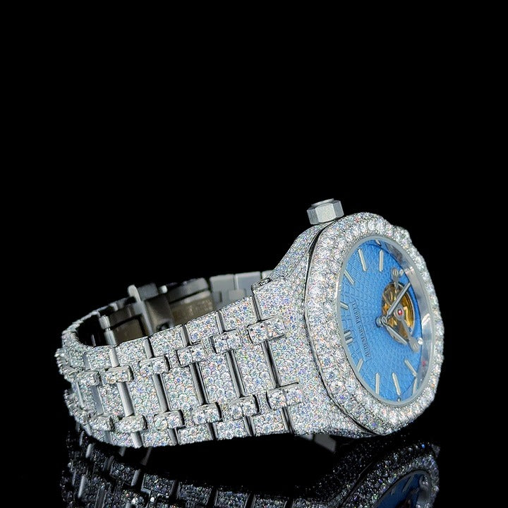 White Moissanite Automatic Wrist Watch