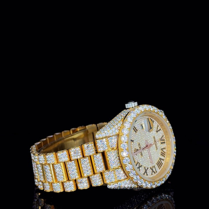 Luxury Fully Automatic VVV Moissanite Diamond Hip Hop Buss Down Watch
