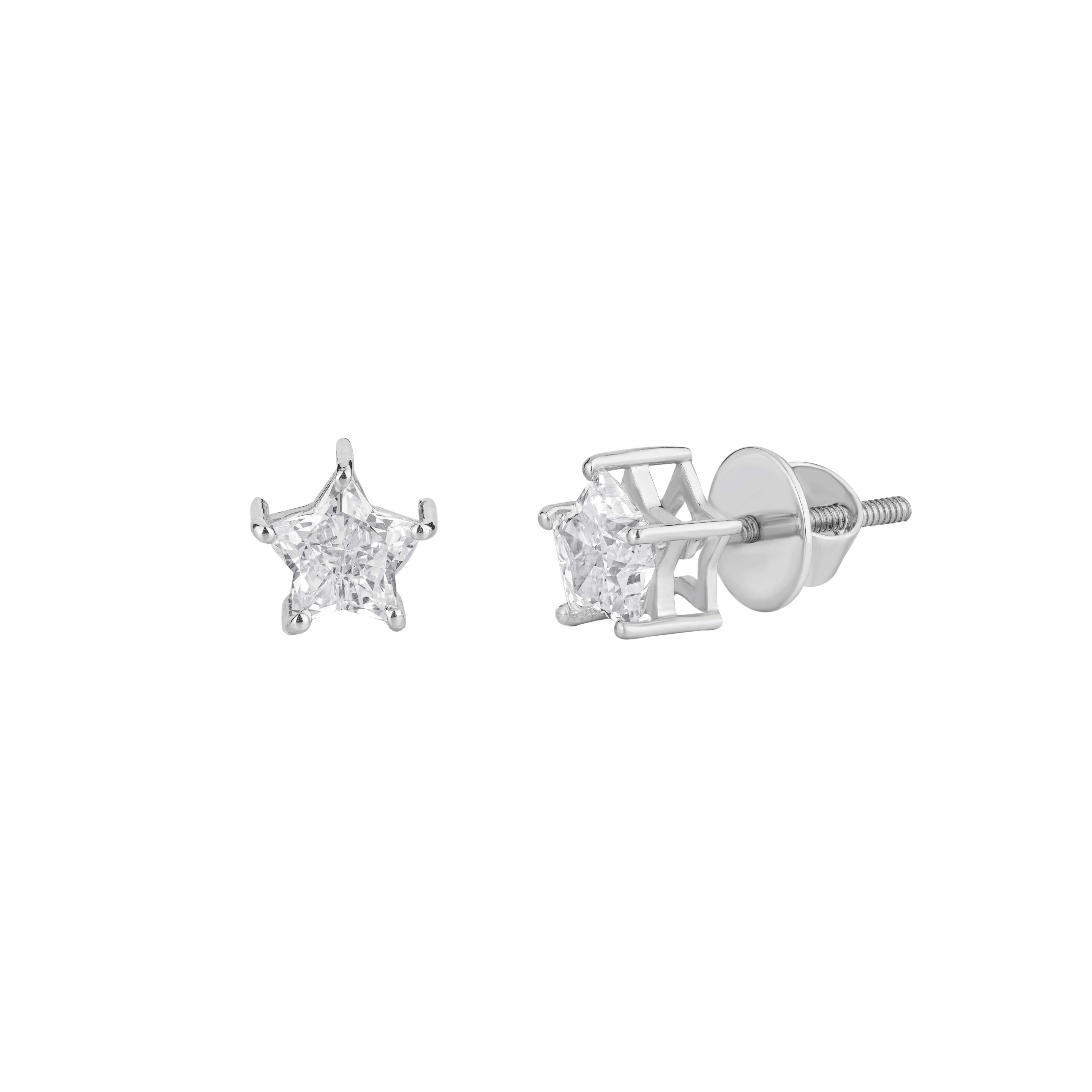 STAR Cut Lab Grown Diamond Necklace and Earrings Set: Floral Bridal Jewelry