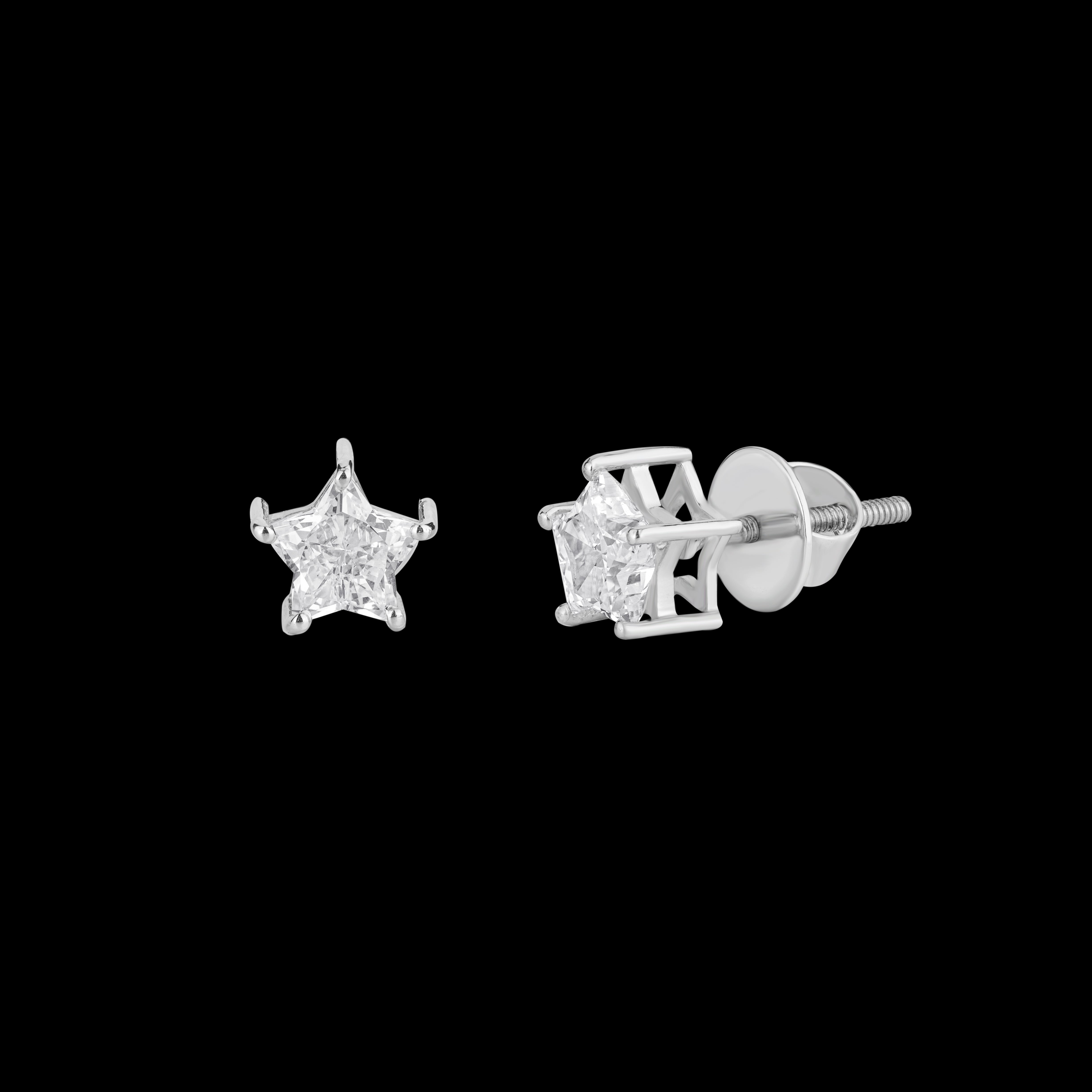 STAR Cut Lab Grown Diamond Necklace and Earrings Set: Floral Bridal Jewelry