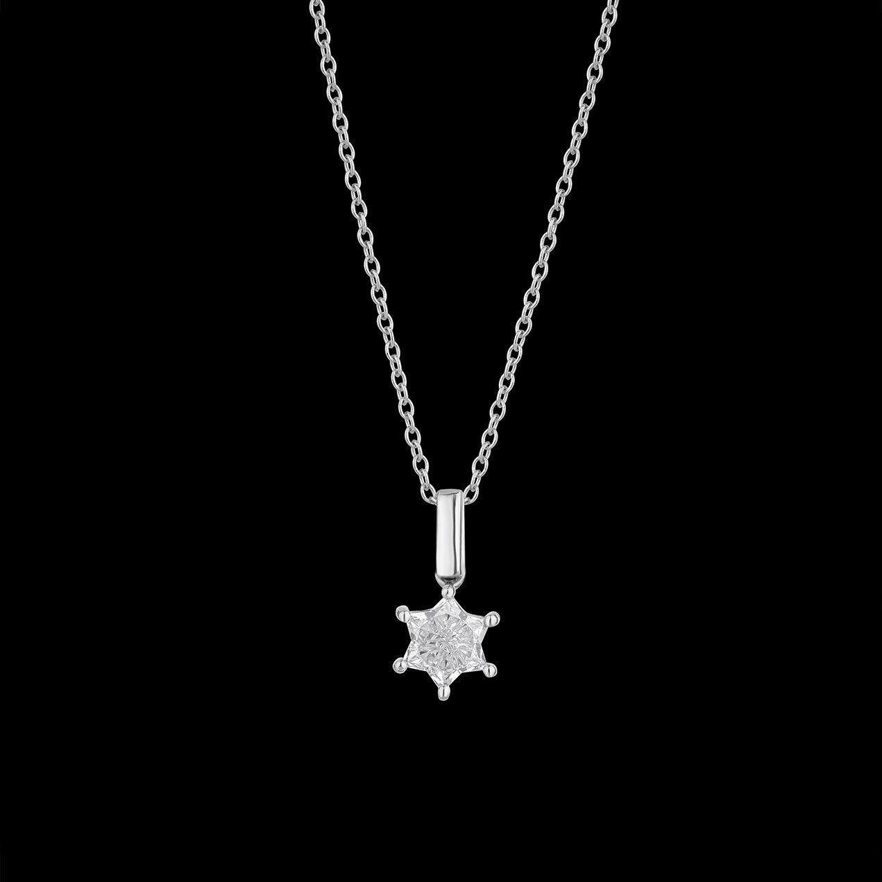 STAR Cut Lab Grown Diamond Necklace and Earrings Set: Floral Bridal Jewelry