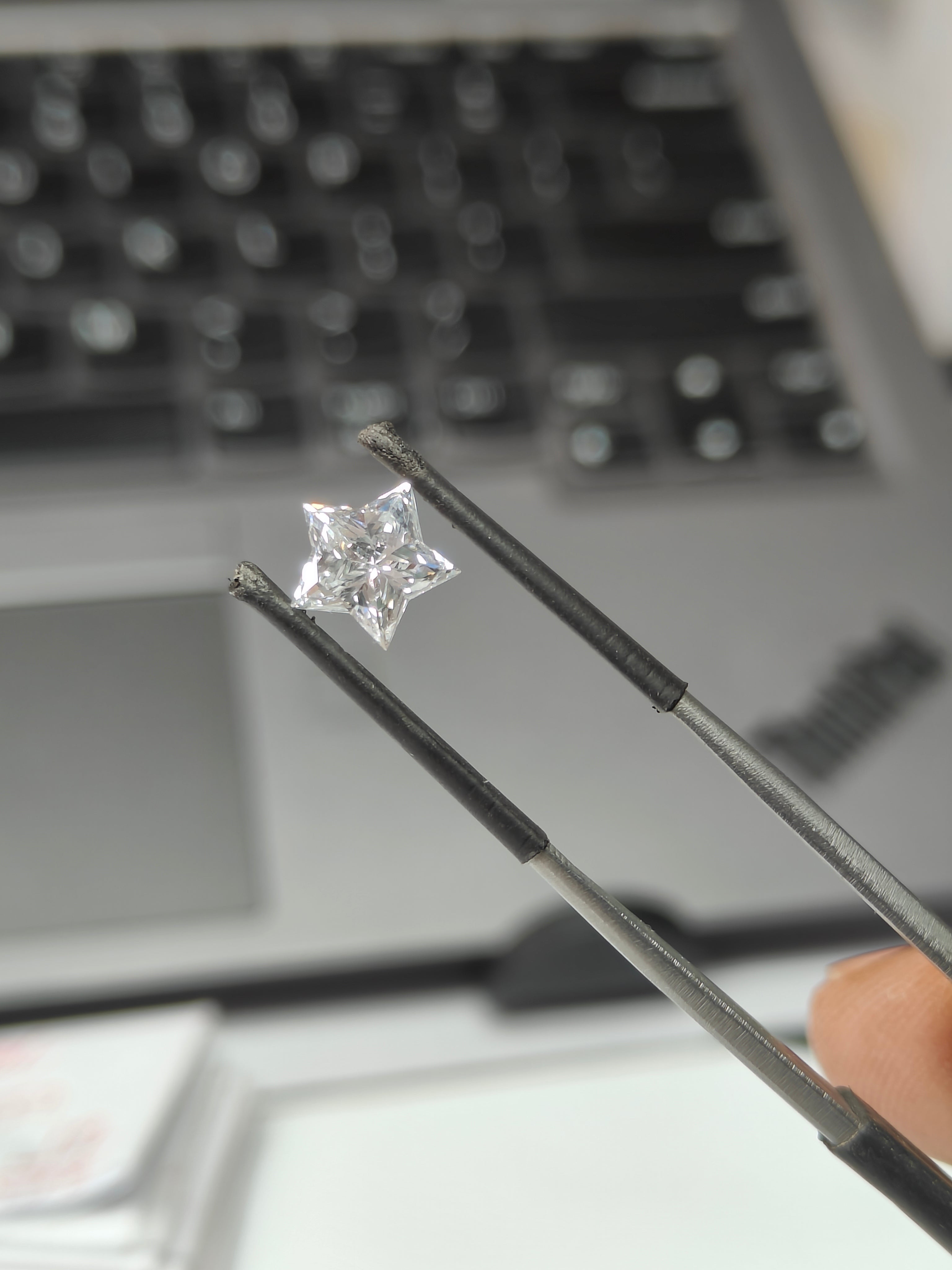 Star Shape CVD Lab Grown Loose Diamond, Wholesale Fantasy Cut Colorless Diamond, Unique Custom Jewelry Stone Gift.