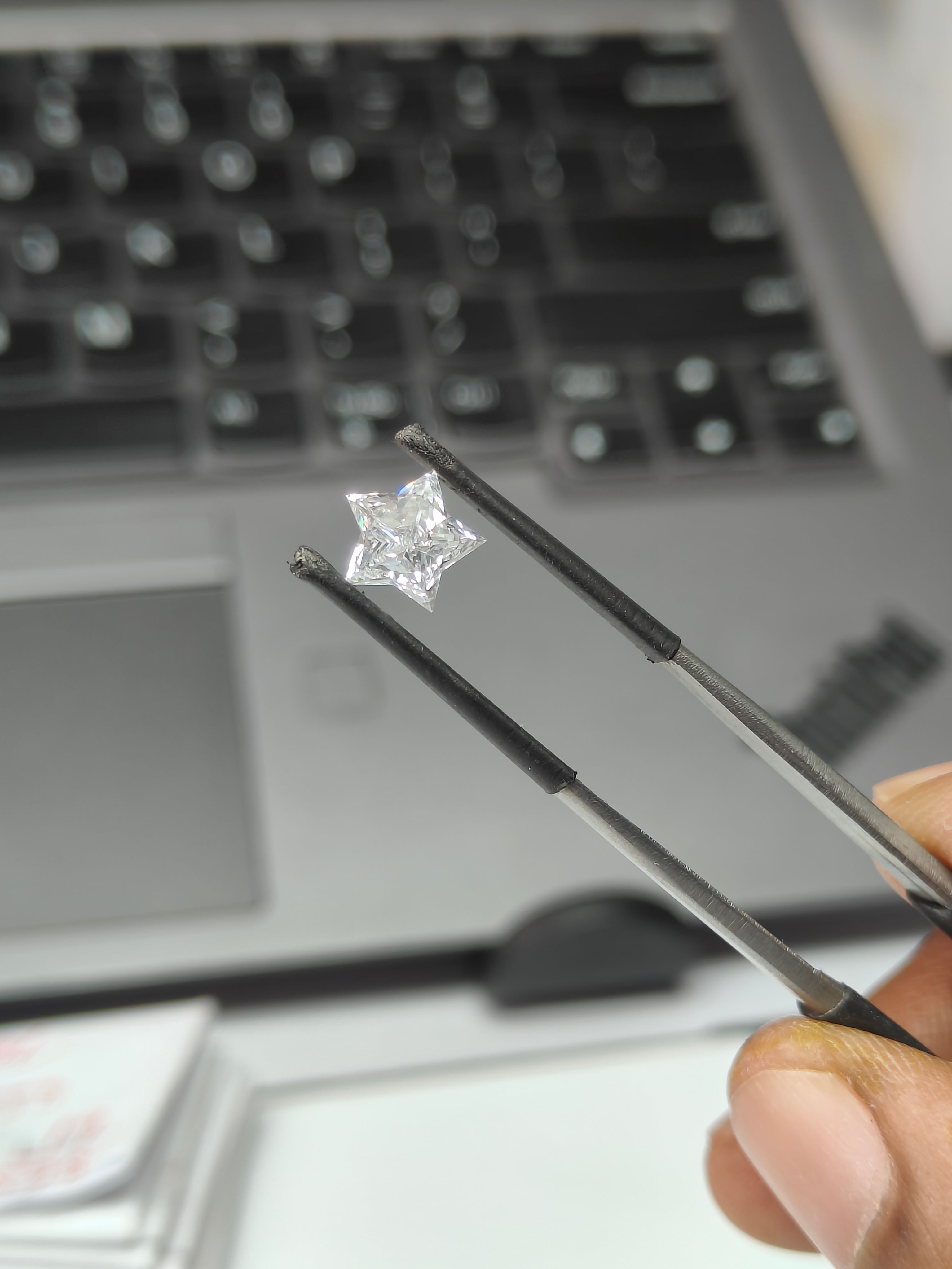 Star Shape CVD Lab Grown Loose Diamond, Wholesale Fantasy Cut Colorless Diamond, Unique Custom Jewelry Stone Gift.